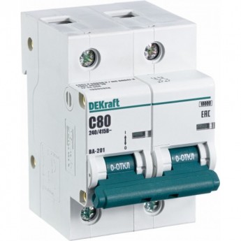 Автоматический выключатель SCHNEIDER ELECTRIC DEKRAFT 2Р 80А х-ка С ВА-201 10кА