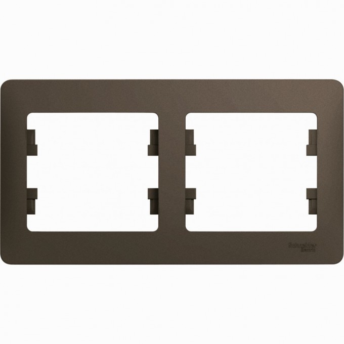 2-постовая рамка SCHNEIDER ELECTRIC GLOSSA, горизонтальная, ШОКОЛАД GSL000802