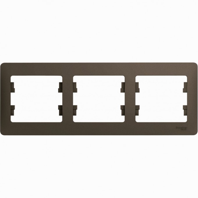 3-постовая рамка SCHNEIDER ELECTRIC GLOSSA, горизонтальная, ШОКОЛАД GSL000803