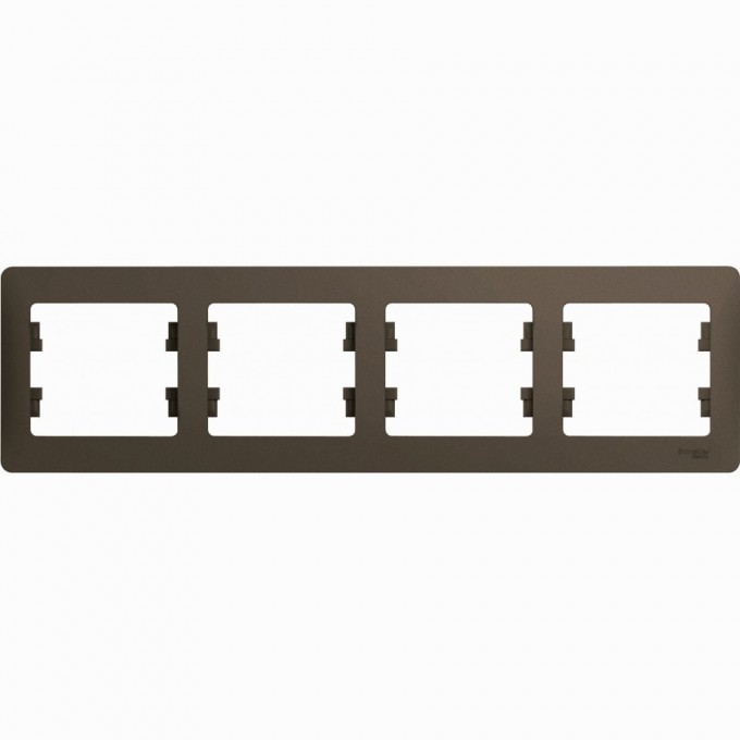 4-постовая рамка SCHNEIDER ELECTRIC GLOSSA, горизонтальная, ШОКОЛАД GSL000804