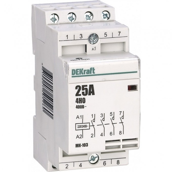 Модульный контактор DEKRAFT 4НО 16А 230В МК-103 18053DEK