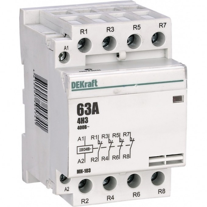 Модульный контактор DEKRAFT 4НЗ 32А 230В МК-103 18077DEK