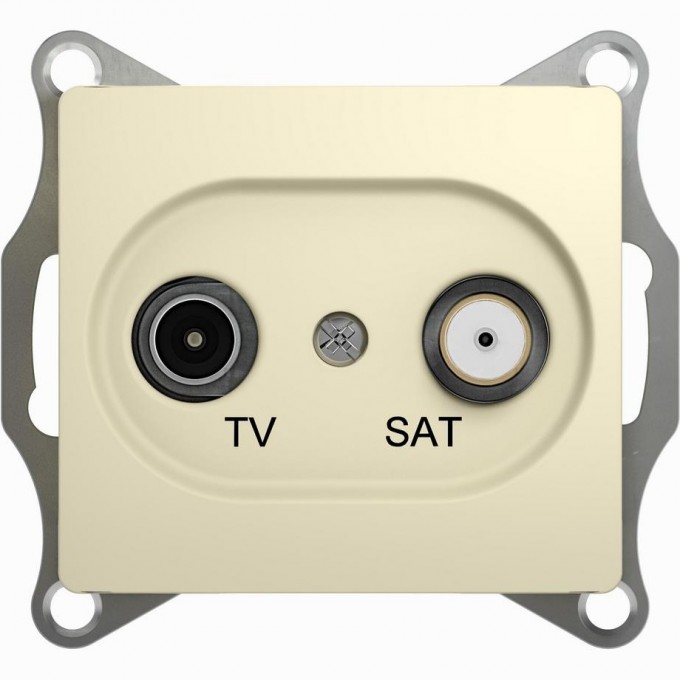 TV+SAT розетка SCHNEIDER ELECTRIC GLOSSA проходная 4DB, механизм, БЕЖЕВЫЙ GSL000298