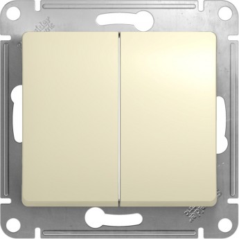 2-клавишный переключатель SCHNEIDER ELECTRIC GLOSSA, сх.6/2, 10АХ, механизм, БЕЖЕВЫЙ
