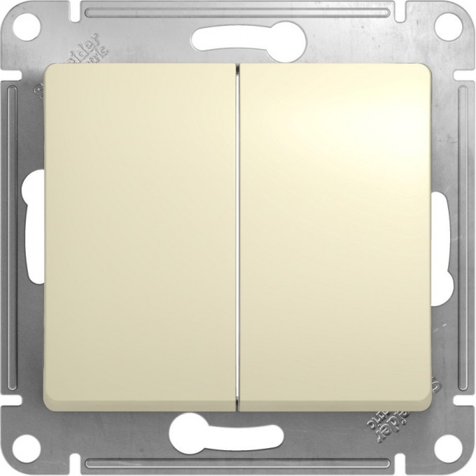 2-клавишный переключатель SCHNEIDER ELECTRIC GLOSSA, сх.6/2, 10АХ, механизм, БЕЖЕВЫЙ GSL000265