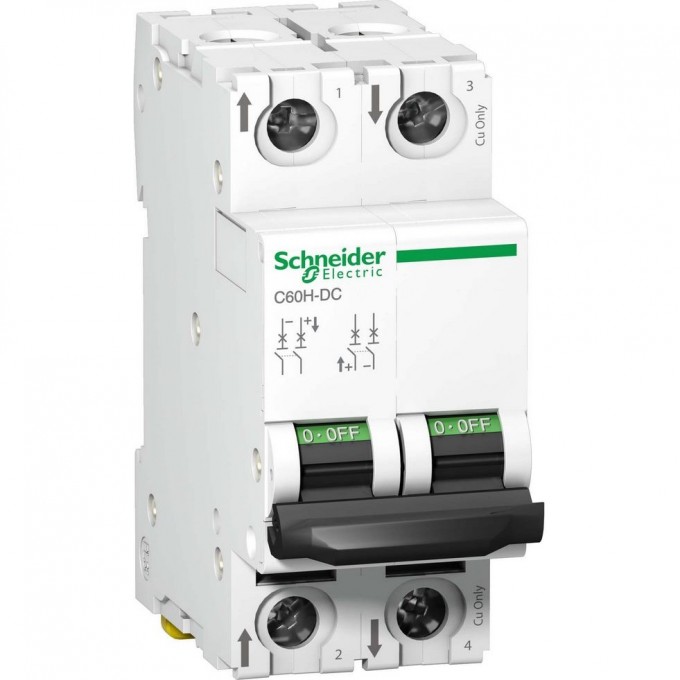 Автоматический выключатель SCHNEIDER ELECTRIC ACTI 9 C60H-DC 2П 20А C 500В DC A9N61532