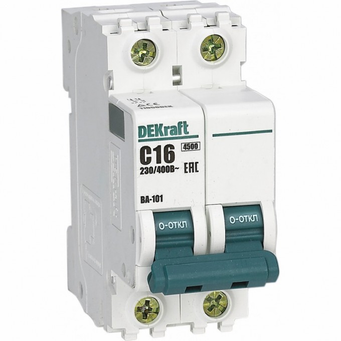 Автоматический выключатель SCHNEIDER ELECTRIC DEKRAFT 2Р 50А х-ка D ВА-101 4,5кА 11119DEK