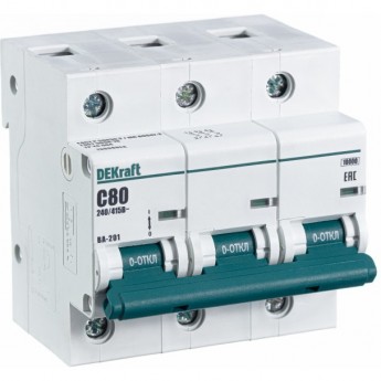Автоматический выключатель SCHNEIDER ELECTRIC DEKRAFT 3Р 80А х-ка С ВА-201 10кА