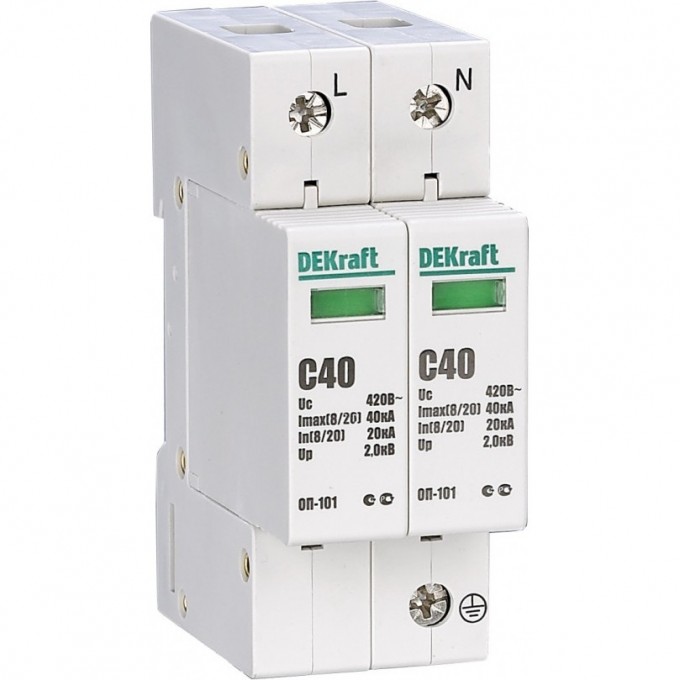Ограничитель перенапряжения SCHNEIDER ELECTRIC DEKRAFT ОП101-2P-040-C-420 18016DEK