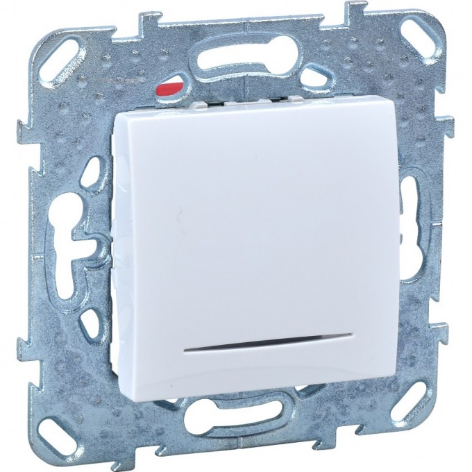 Выключатель 1-клавишный SCHNEIDER ELECTRIC UNICA, с подсветкой, сх. 1а, БЕЛЫЙ MGU5.201.18NZD