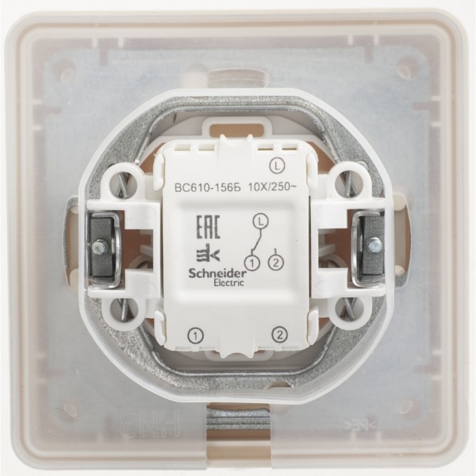 1-клавишный переключатель SCHNEIDER ELECTRIC W59, 10АХ, в сборе, СЛОНОВАЯ КОСТЬ VS610-156-28