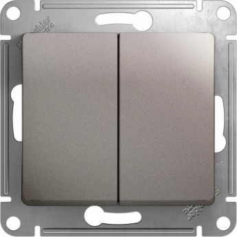 2-клавишный переключатель SCHNEIDER ELECTRIC GLOSSA, сх.6/2, 10АХ, механизм, ПЛАТИНА