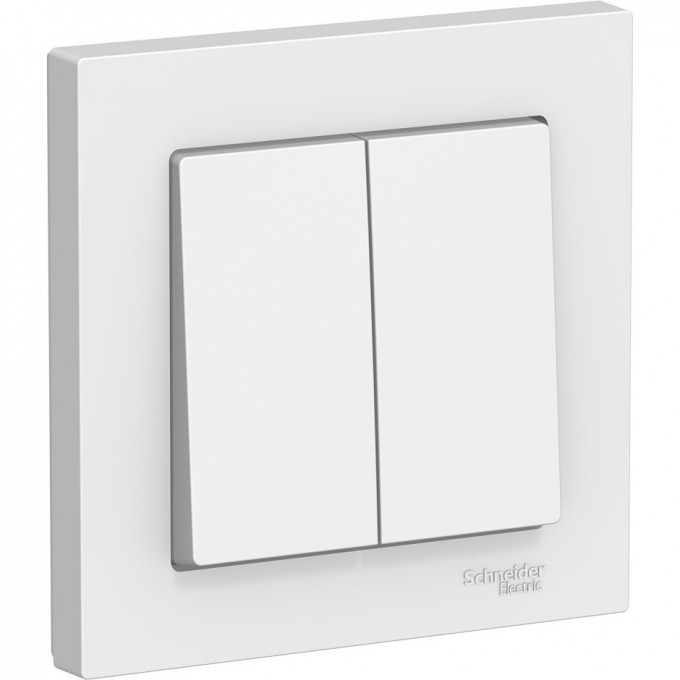 2-клавишный выключатель SCHNEIDER ELECTRIC ATLASDESIGN в сборе, БЕЛЫЙ ATN000152