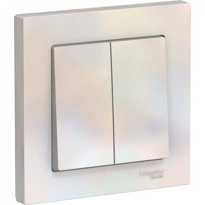 2-клавишный выключатель SCHNEIDER ELECTRIC ATLASDESIGN в сборе, ЖЕМЧУГ ATN000452