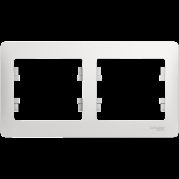 2-постовая рамка SCHNEIDER ELECTRIC GLOSSA, горизонтальная, БЕЛЫЙ GSL000102