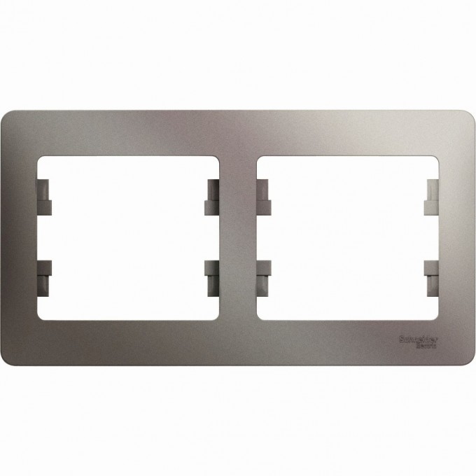 2-постовая рамка SCHNEIDER ELECTRIC GLOSSA, горизонтальная, ПЛАТИНА GSL001202