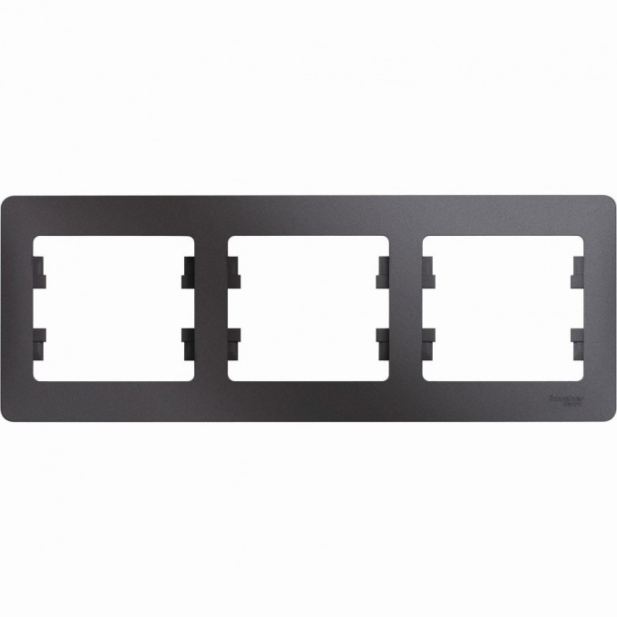 3-постовая рамка SCHNEIDER ELECTRIC GLOSSA, горизонтальная, ГРАФИТ GSL001303