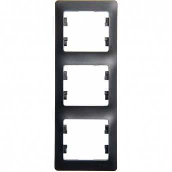 3-постовая рамка SCHNEIDER ELECTRIC GLOSSA, вертикальная, АНТРАЦИТ