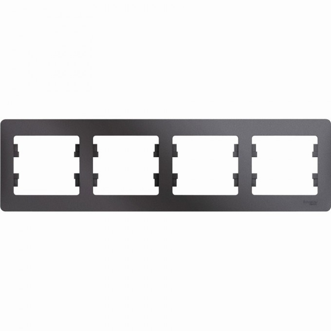 4-постовая рамка SCHNEIDER ELECTRIC GLOSSA, горизонтальная, ГРАФИТ GSL001304