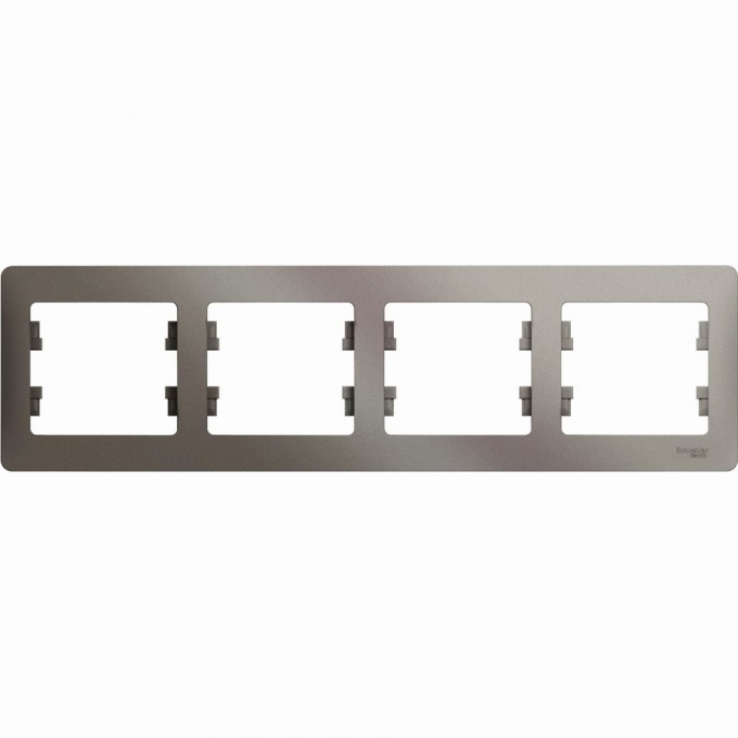 4-постовая рамка SCHNEIDER ELECTRIC GLOSSA, горизонтальная, ПЛАТИНА GSL001204