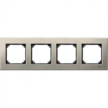 4-постовая рамка SCHNEIDER ELECTRIC MERTEN M-ELEGANCE металлическая, ТИТАН, SM