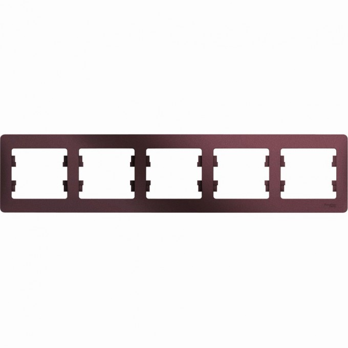 5-постовая рамка SCHNEIDER ELECTRIC GLOSSA, горизонтальная, БАКЛАЖАНОВЫЙ GSL001105