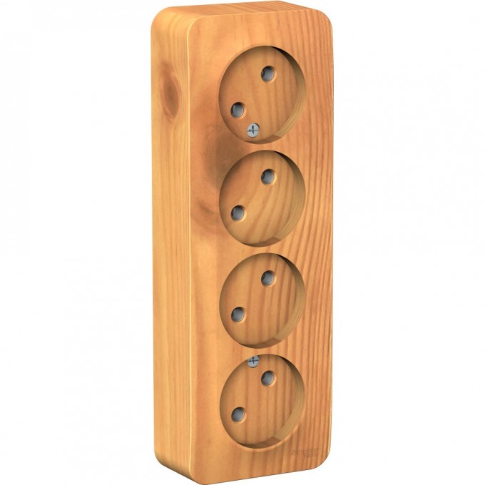 Четырёхместная розетка SCHNEIDER ELECTRIC BLANCA без заземления, без шторок, с изолирующей пластиной, 16А, 250В, ЯСЕНЬ BLNRA000415