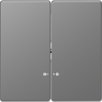 Клавиша двойная MERTEN D-LIFE с линзой для LED модуля, НЕРЖ. СТАЛЬ