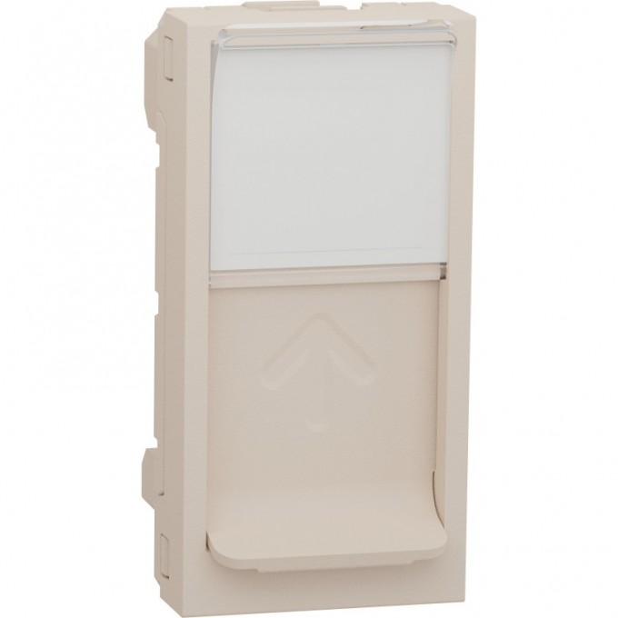 Лицевая панель SCHNEIDER ELECTRIC UNICA MODULAR RJ45, одиночная, без коннектора, 1 модуль, бежевый NU941044