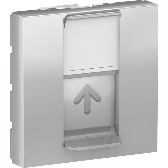Лицевая панель SCHNEIDER ELECTRIC UNICA MODULAR RJ45, одиночная, без коннектора, 2 модуля, алюминий NU941130