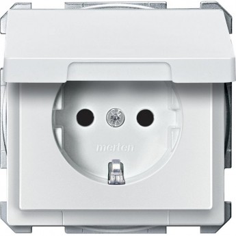 Механизм розетки SCHNEIDER ELECTRIC MERTEN 16А с з/к c шт. c крышкой ПОЛ.БЕЛЫЙ, QF SD