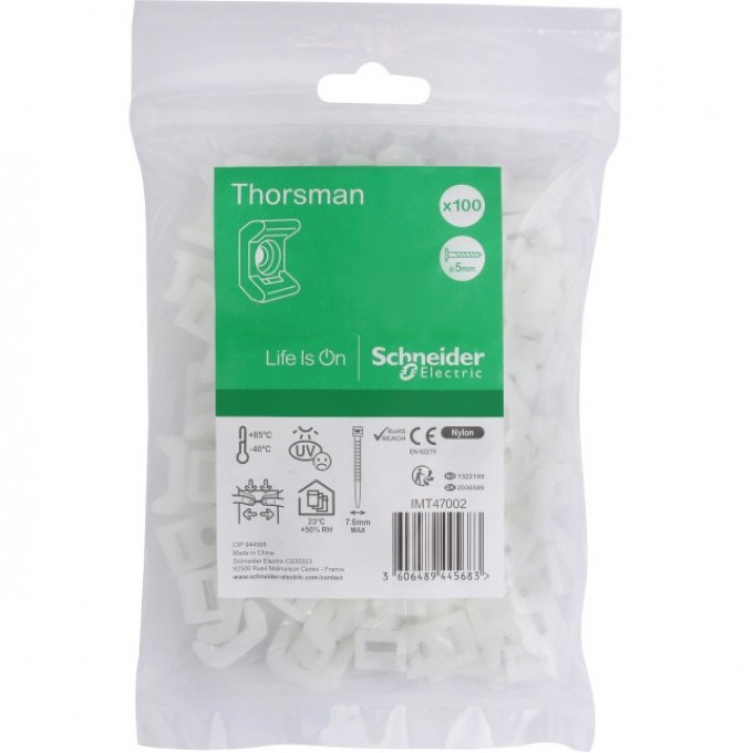 Площадка для кабельных стяжек SCHNEIDER ELECTRIC THORSMAN до 7,8мм IMT47002