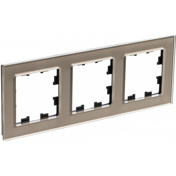 Рамка 3-постовая SCHNEIDER ELECTRIC ATLASDESIGN NATURE, органическое стекло шампань ATN320503