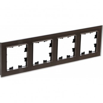 Рамка 4-постовая SCHNEIDER ELECTRIC ATLASDESIGN NATURE, органическое стекло мокко