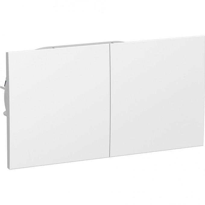 Розетка двойная SCHNEIDER ELECTRIC ATLASDESIGN с заземлением, со шторками, с крышками, белый ATN000128