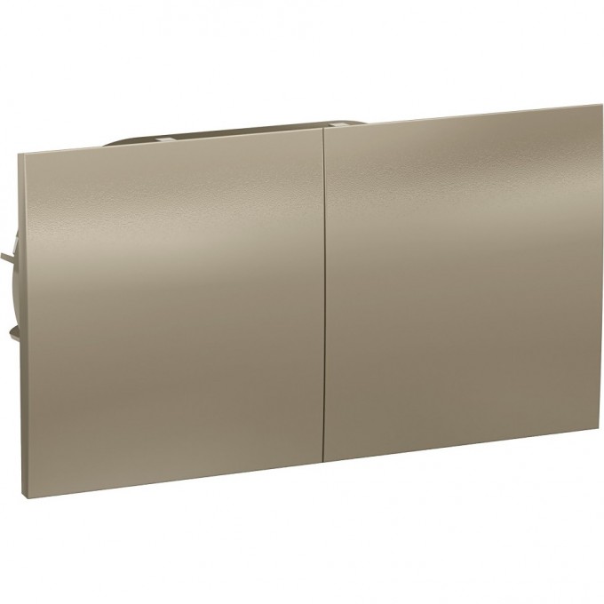 Розетка двойная SCHNEIDER ELECTRIC ATLASDESIGN с заземлением, со шторками, с крышками, шампань ATN000528