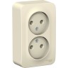 Розетка двойная SCHNEIDER ELECTRIC BLANCA без заземления, без шторок, 16А, 250В, молочный BLNRA000202