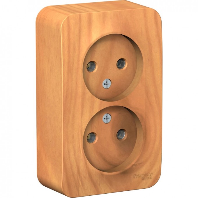 Розетка двойная SCHNEIDER ELECTRIC BLANCA без заземления, без шторок, 16А, 250В, ясень BLNRA000205