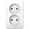 Розетка двойная SCHNEIDER ELECTRIC BLANCA без заземления, без шторок, с изолирующей пластиной, 16А, 250В, белый BLNRA000211