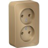 Розетка двойная SCHNEIDER ELECTRIC BLANCA без заземления, без шторок, с изолирующей пластиной, 16А, 250В, титан BLNRA000214