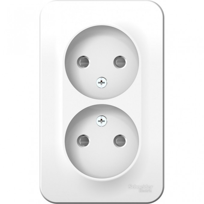 Розетка двойная SCHNEIDER ELECTRIC BLANCA без заземления, со шторкой, с изолирующей пластиной, 16А, 250В, белый BLNRA001211