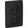 Розетка двойная SCHNEIDER ELECTRIC BLANCA с/у без заземления, без шторок, 16А, 250В, антрацит BLNRS000026
