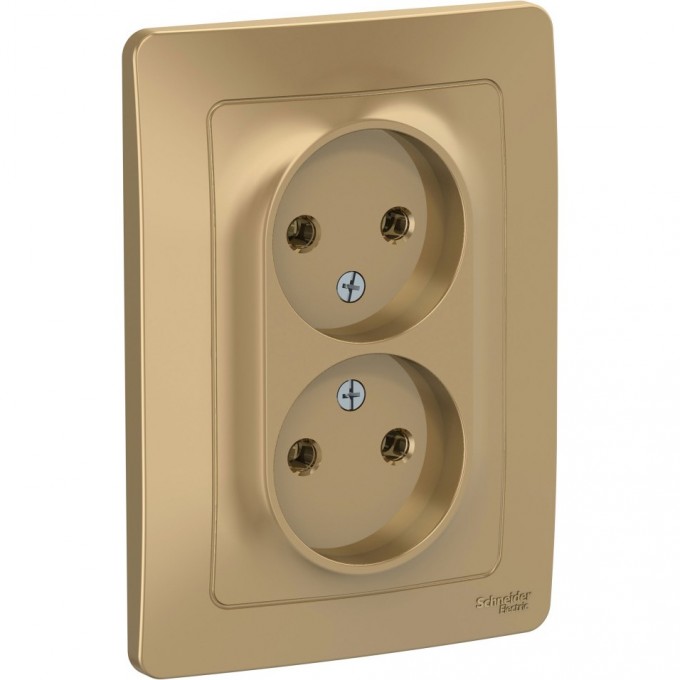 Розетка двойная SCHNEIDER ELECTRIC BLANCA с/у без заземления, без шторок, 16А, 250В, титан BLNRS000024