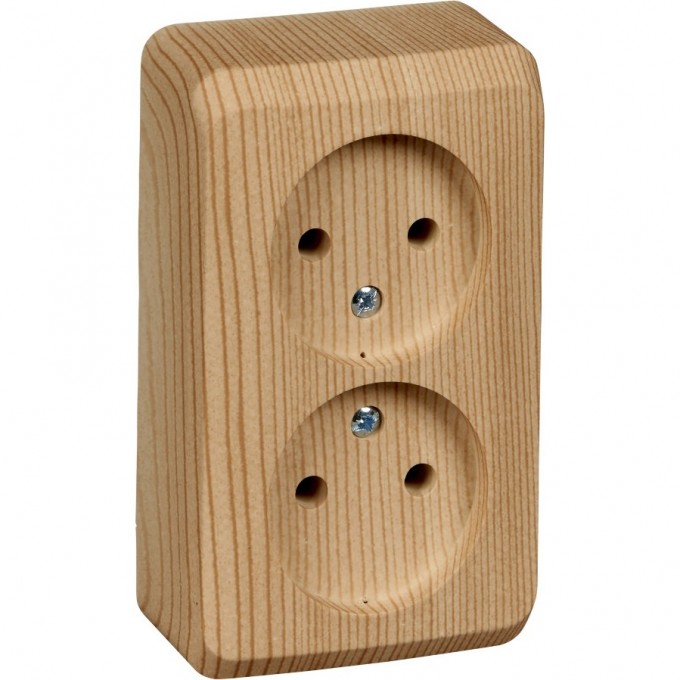 Розетка двойная SCHNEIDER ELECTRIC ЭТЮД без заземления без шторок 16А 250B, бук, Россия PA16-005T