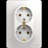 Розетка двойная SCHNEIDER ELECTRIC GLOSSA с заземлением, в сборе, белый GSL000124