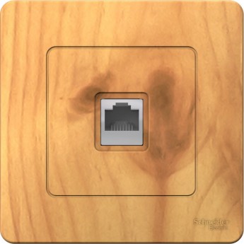 Розетка компьютерная SCHNEIDER ELECTRIC BLANCA с/у, RJ45, кат.5E, ЯСЕНЬ