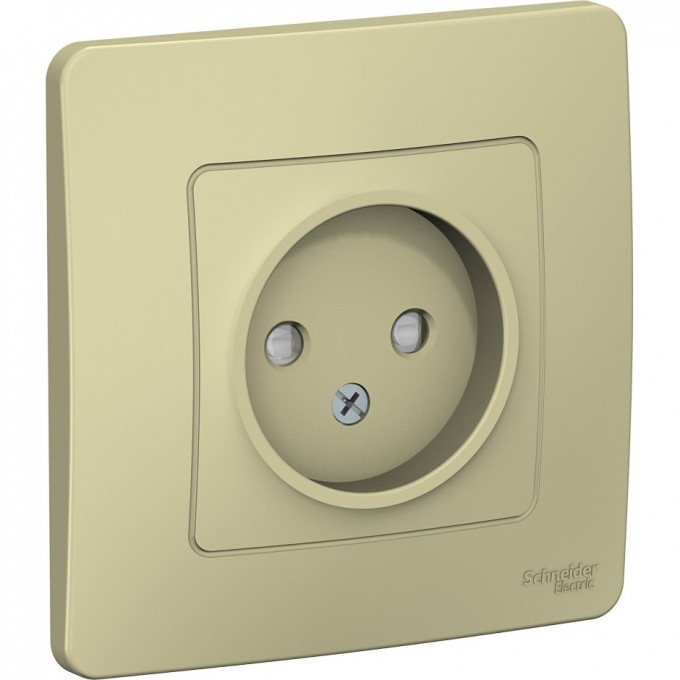 Розетка одинарная SCHNEIDER ELECTRIC BLANCA без заземления, со шторками, 16А, 250В, БЕЖЕВЫЙ BLNRS000117