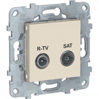 Розетка R-TV/SAT SCHNEIDER ELECTRIC UNICA NEW, проходная, бежевый