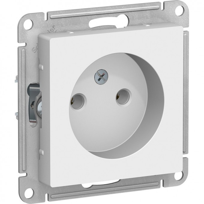Розетка SCHNEIDER ELECTRIC ATLASDESIGN без заземления, без шторок, механизм, белый ATN000141