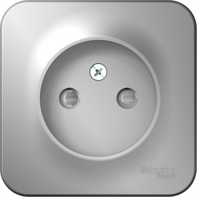 Розетка SCHNEIDER ELECTRIC BLANCA без заземления, со шторкой, с изолирующей пластиной, 16А, 250В, алюминий BLNRA001113
